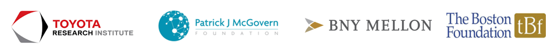 Logos for oyota Research Institute, Patrick J. McGovern Foundation, BNY Mellon, and The Boston Foundation