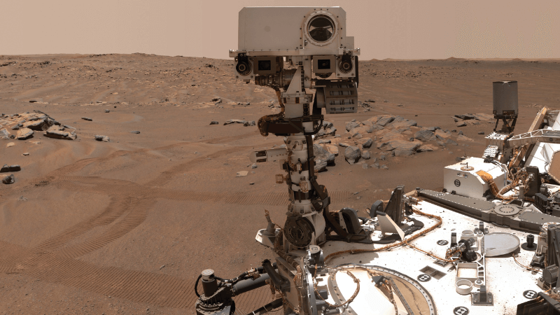 The Mars rover Perseverance takes a selfie on Mars