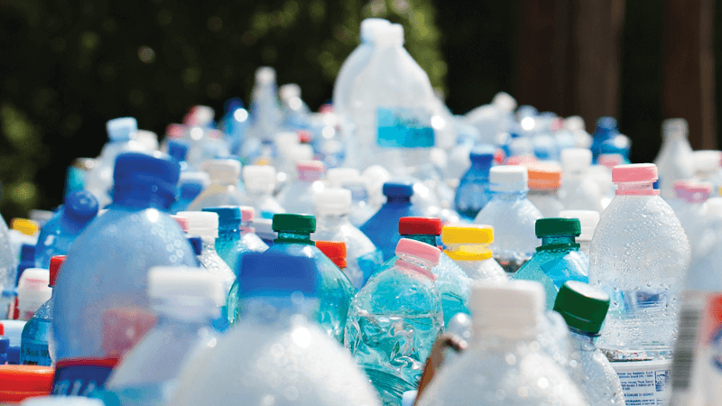 A pile of empty plastic bottles 