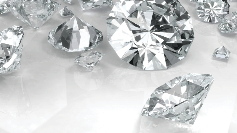Diamonds on a white background
