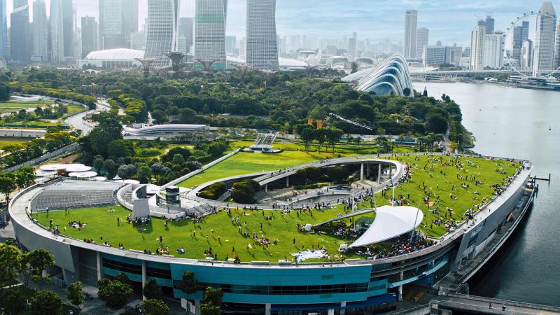 The Marina Barrage in Singapore