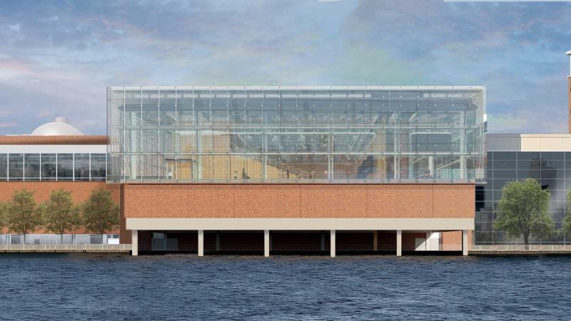 Close-up exterior view of the Public Science Common. Courtesy of the Museum of Science, Boston. 