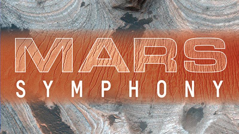 Mars Symphony in text over an image of the Mars surface.
