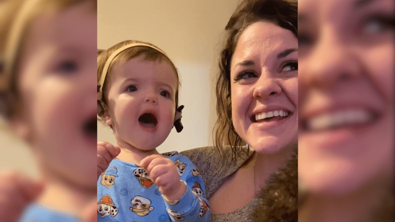 Beth Leipholtz of Beth & Coop with her Deaf son Cooper as a baby