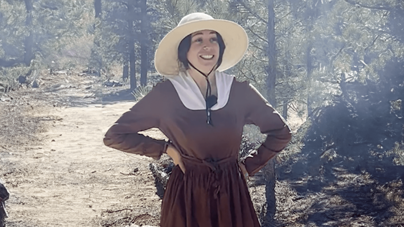 Sophie Shrand dressed in 1800s clothing