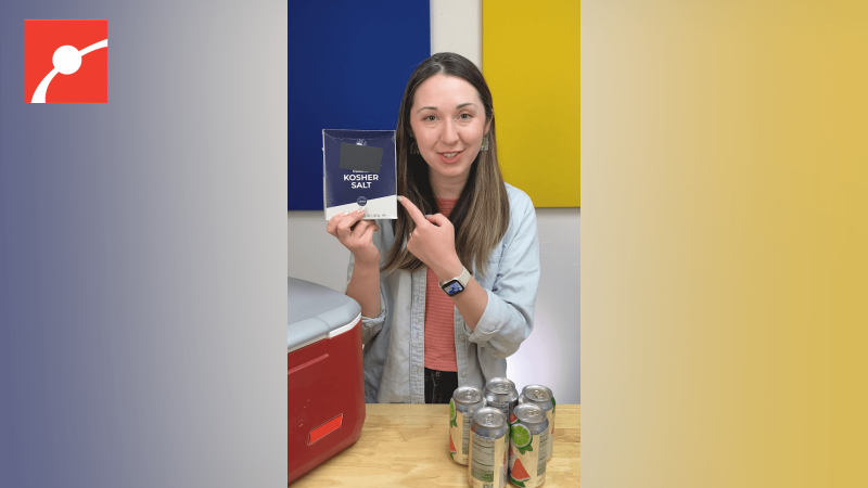 Alex Dainis holding a box of kosher salt