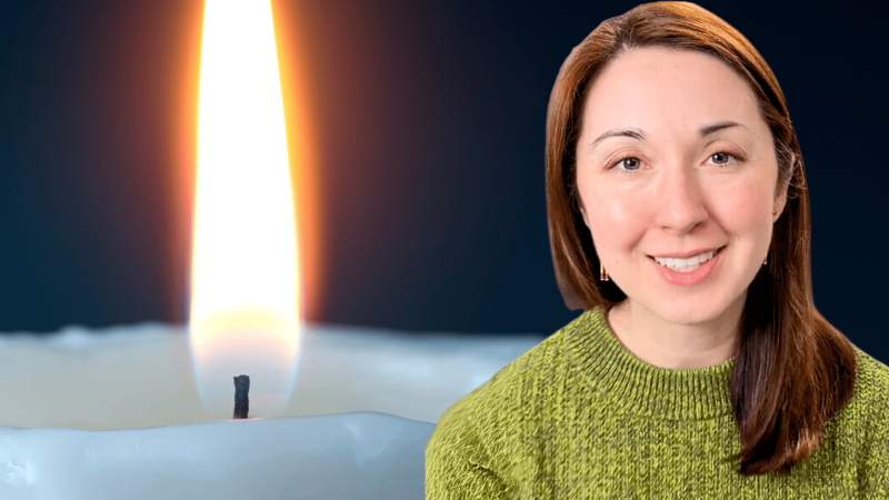 Alex Dainis with an image of a candle