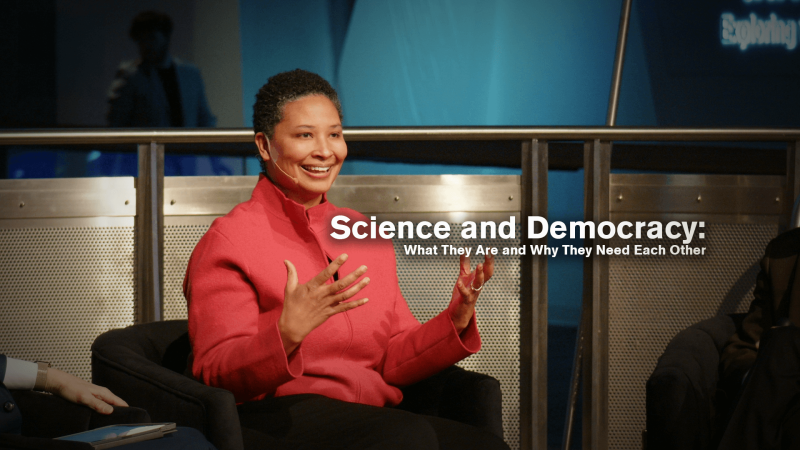 Danielle Allen with text that reads Science and Democracy: What They Are and Why they Need Each Other