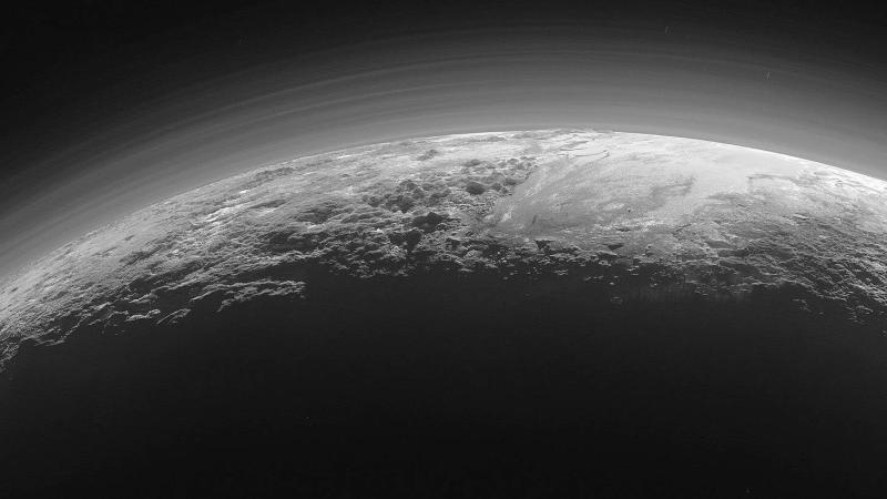 Pluto’s horizon as imaged by the New Horizons spacecraft in 2015. Credit: NASA/JHU-APL/SwRI