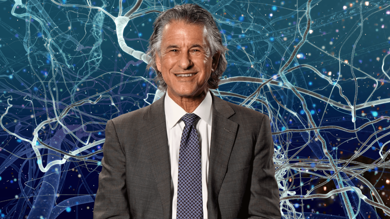 Daniel Levitian in front of neural connections