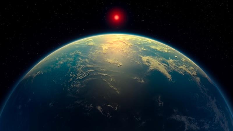 Another artistic conception of the exoplanet K2-18b. Credit: A. Smith/N. Madhusudhan