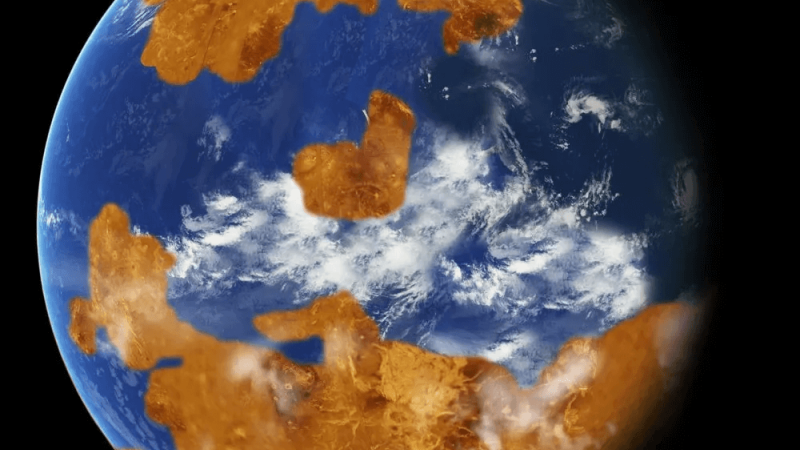 An artist’s impression of what a past, watery Venus may have looked like. Credit: NASA
