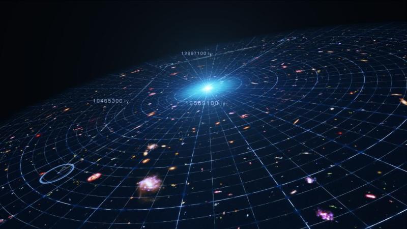 An artist’s rendition of the structure of the universe. Credit; NASA Goddard Space Flight Center Conceptual Image Lab