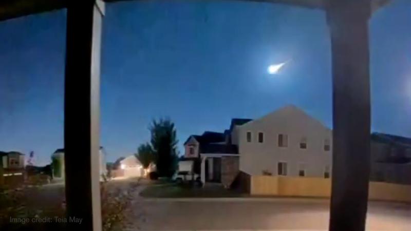 A meteor seen from a front porch.