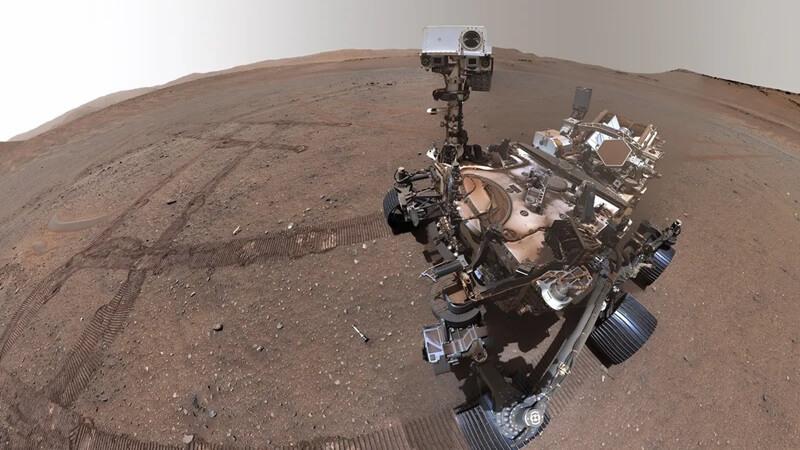 The Perseverance rover (which is capable of taking pictures of itself) in Jezero Crater on the surface of Mars. Credit: NASA