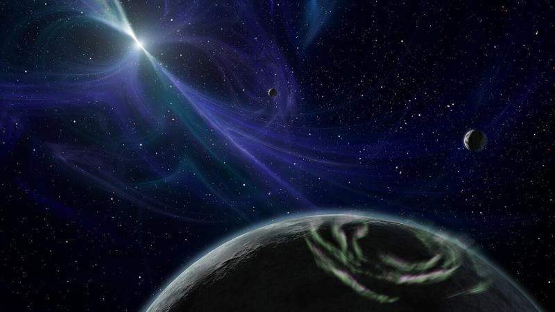 An artist’s impression of the planetary system around the pulsar PSR B1257+12. Credit: NASA/JPL-Caltech