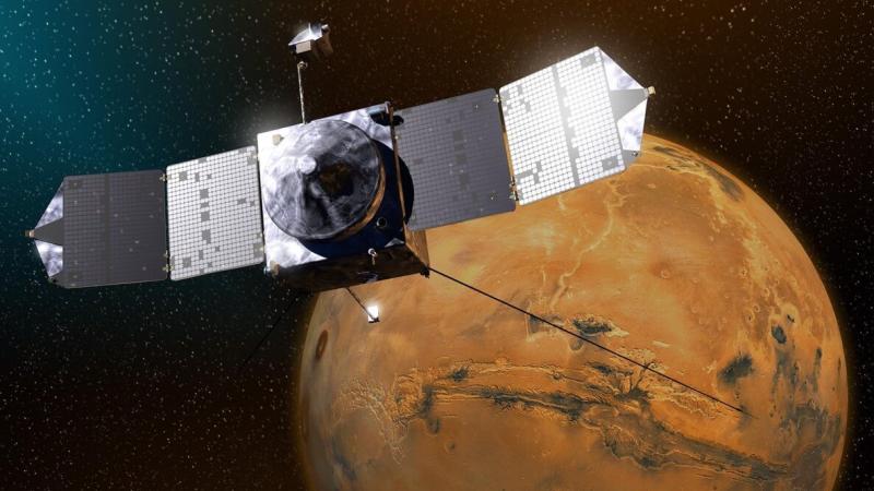 Artist’s illustration of the MAVEN spacecraft. Credit: NASA