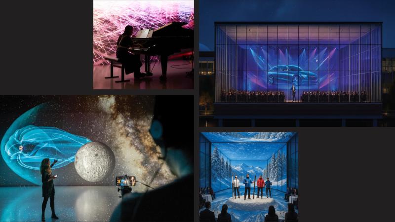 Artist renderings showcasing events in the Public Science Common.