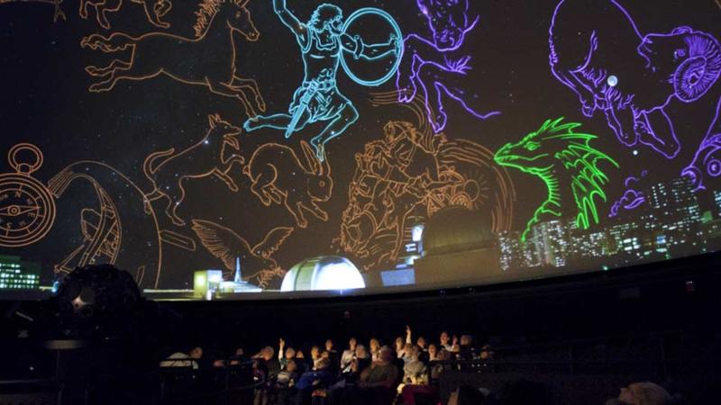 Guests enjoying the Planetarium show "Wonder of the Night Sky".