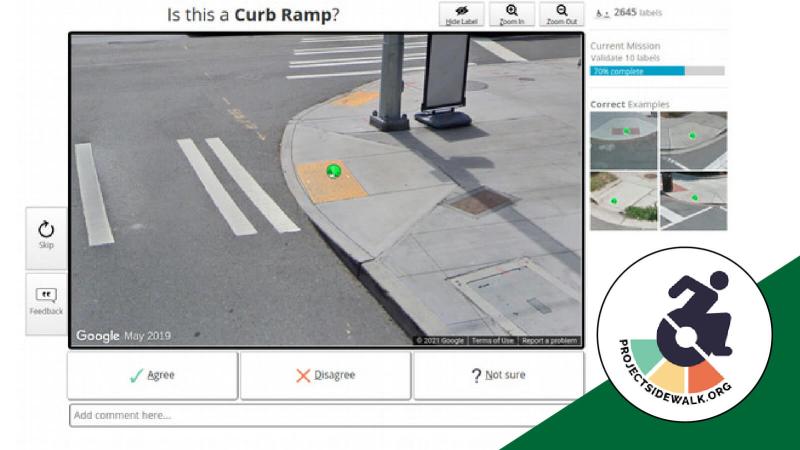 Project Sidewalk interface and logo.