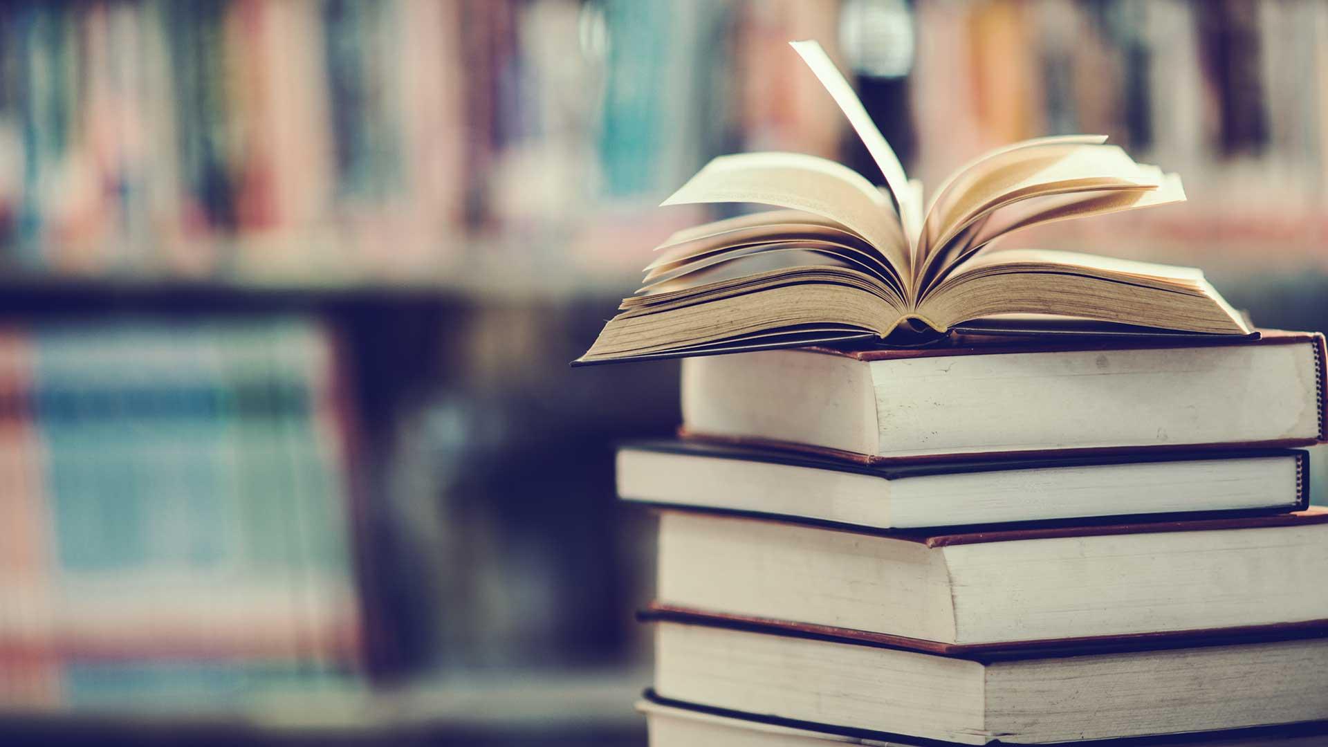 A stack of books.