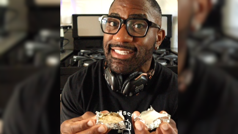 Maynard Okereke with two containers of sugar