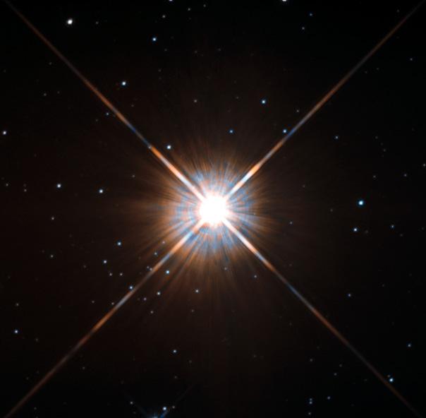 Photograph taken by the Hubble Space Telescope of the star Proxima Centauri