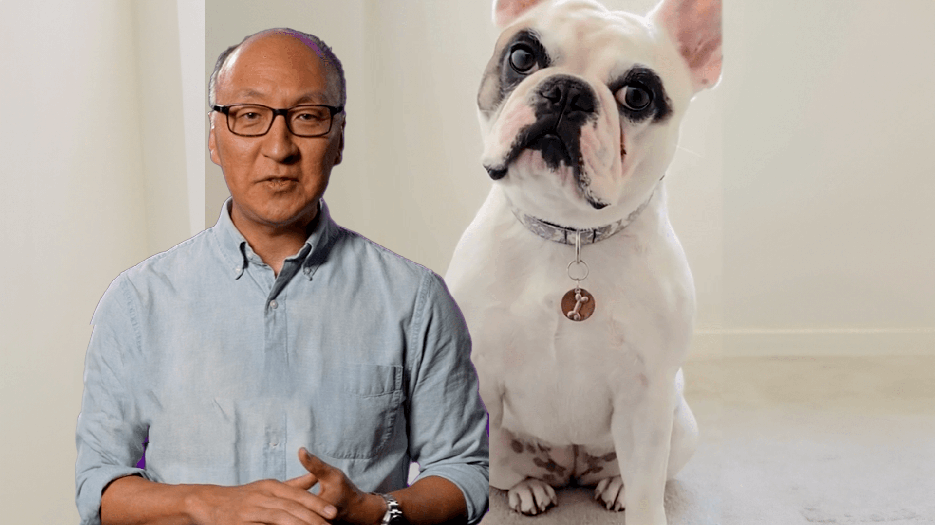 Insoo Hyun in front of a dog
