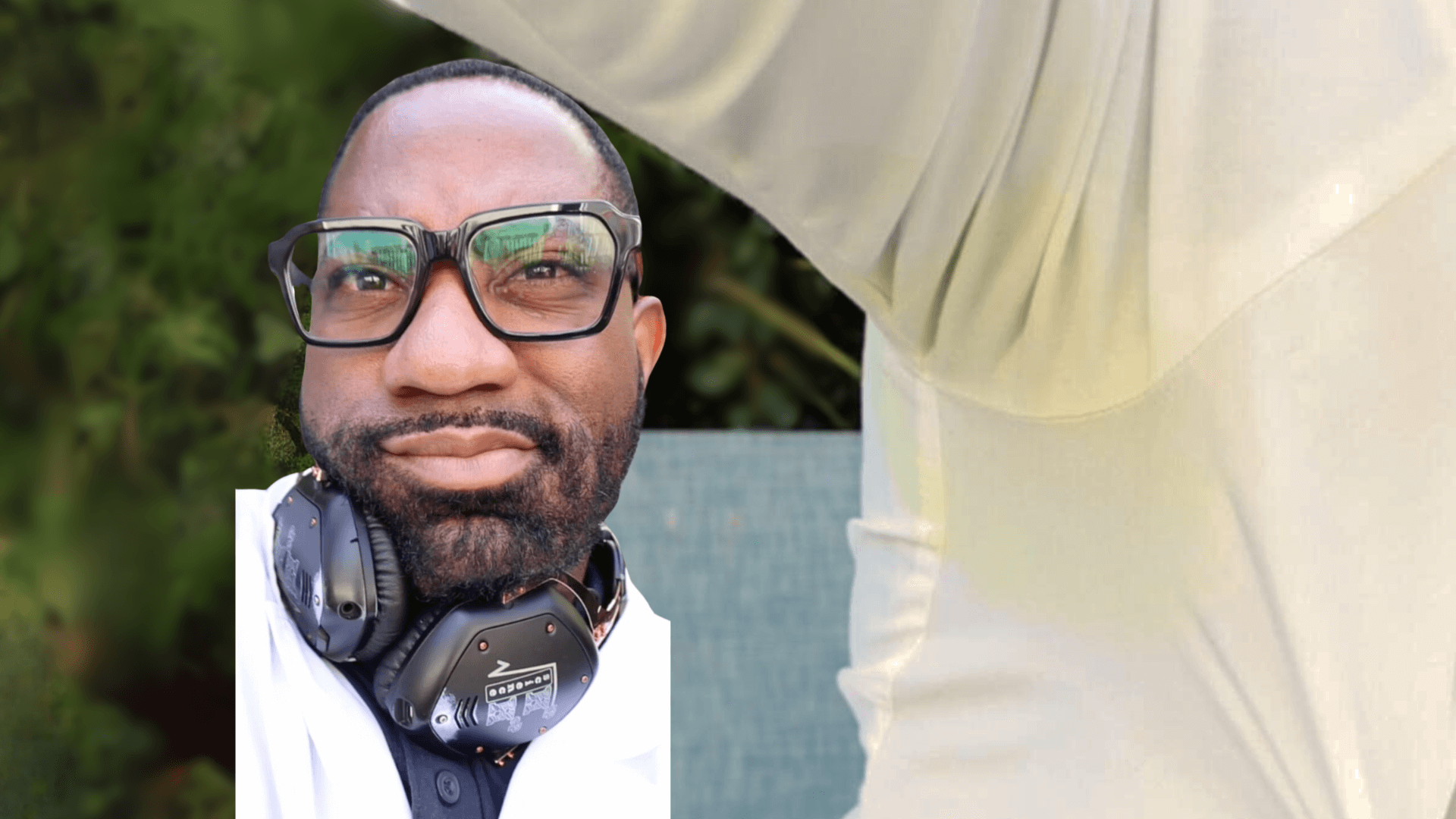 Maynard Okereke next to an armpit stain