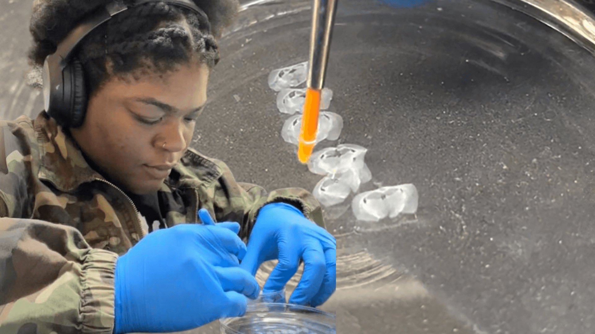 Lindsay Ejoh working in a lab