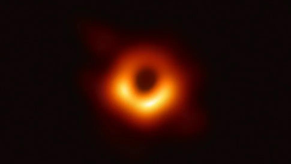 An image from the Event Horizon Telescope showing the shadow of the supermassive black hole at the center of the galaxy M87, the first image ever taken of a black hole. Credit: EHT Collaboration