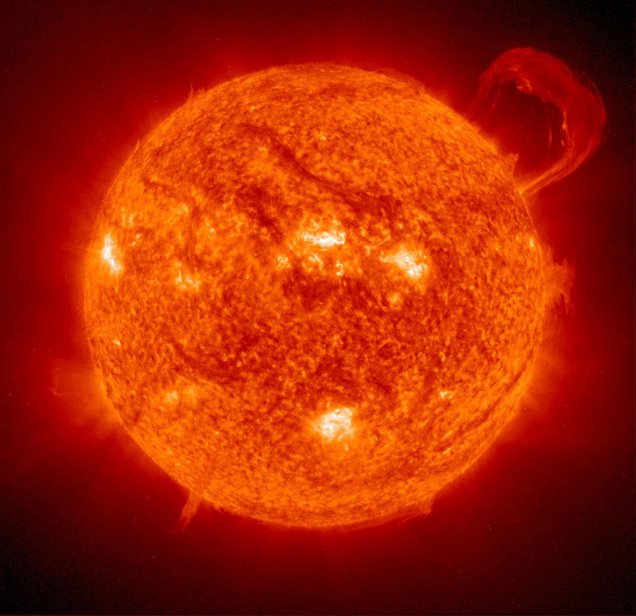 The active surface of the Sun as seen by the Solar and Heliospheric Observatory. Credit: ESA/NASA/SOHO