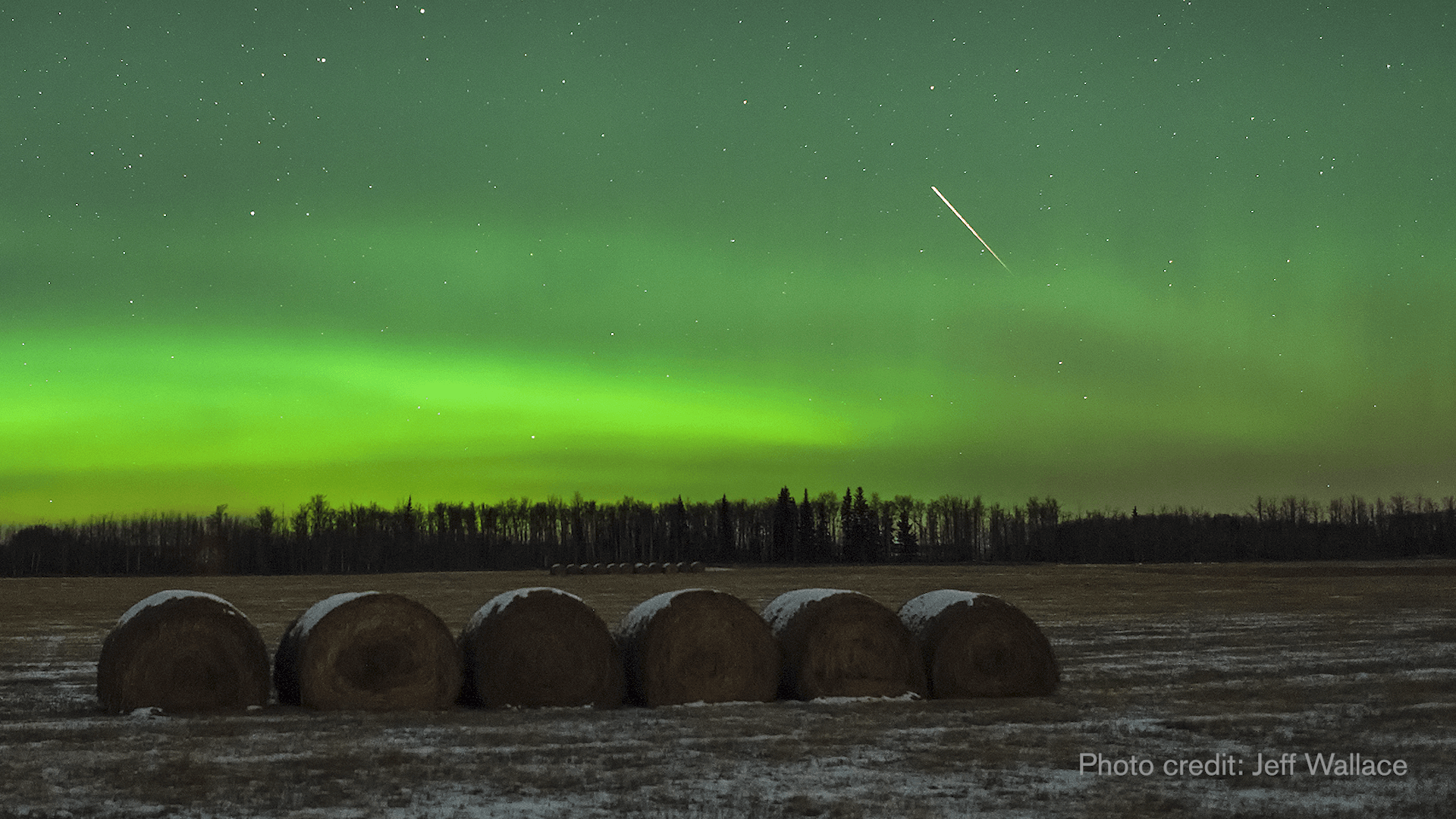 An Ursid meteor in the night sky