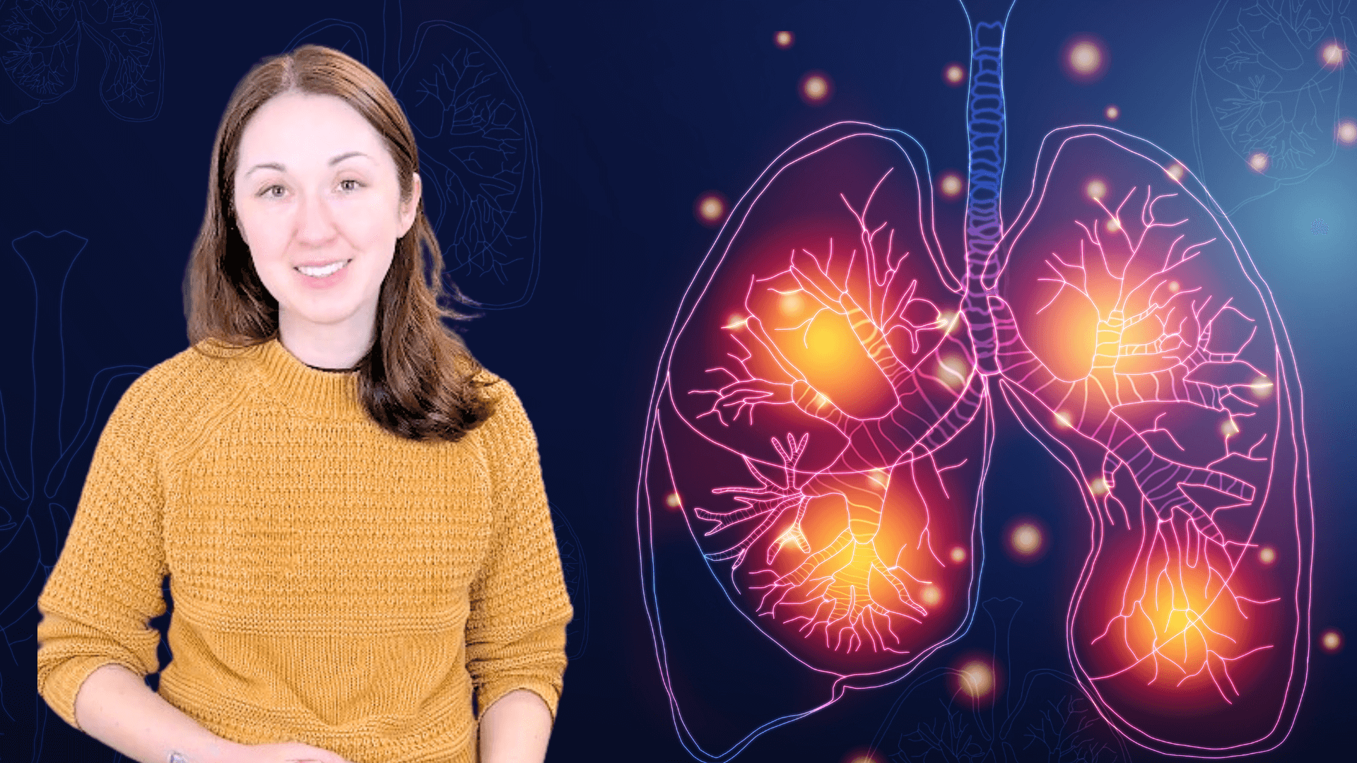 Alex Dainis with an image of a lung