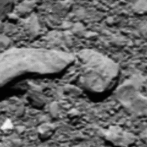 Rosetta’s final image as reconstructed from the final signals it sent to Earth. Credit: ESA/Rosetta/MPS for OSIRIS Team MPS/UPD/LAM/IAA/SSO/INTA/UPM/DASP/IDA