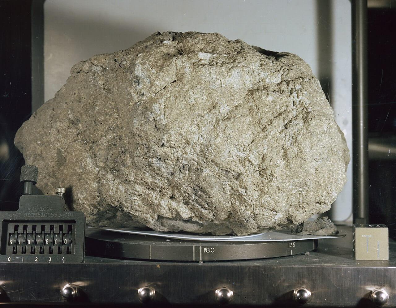 One of the lunar rocks returned to Earth by Apollo astronauts. Credit: NASA