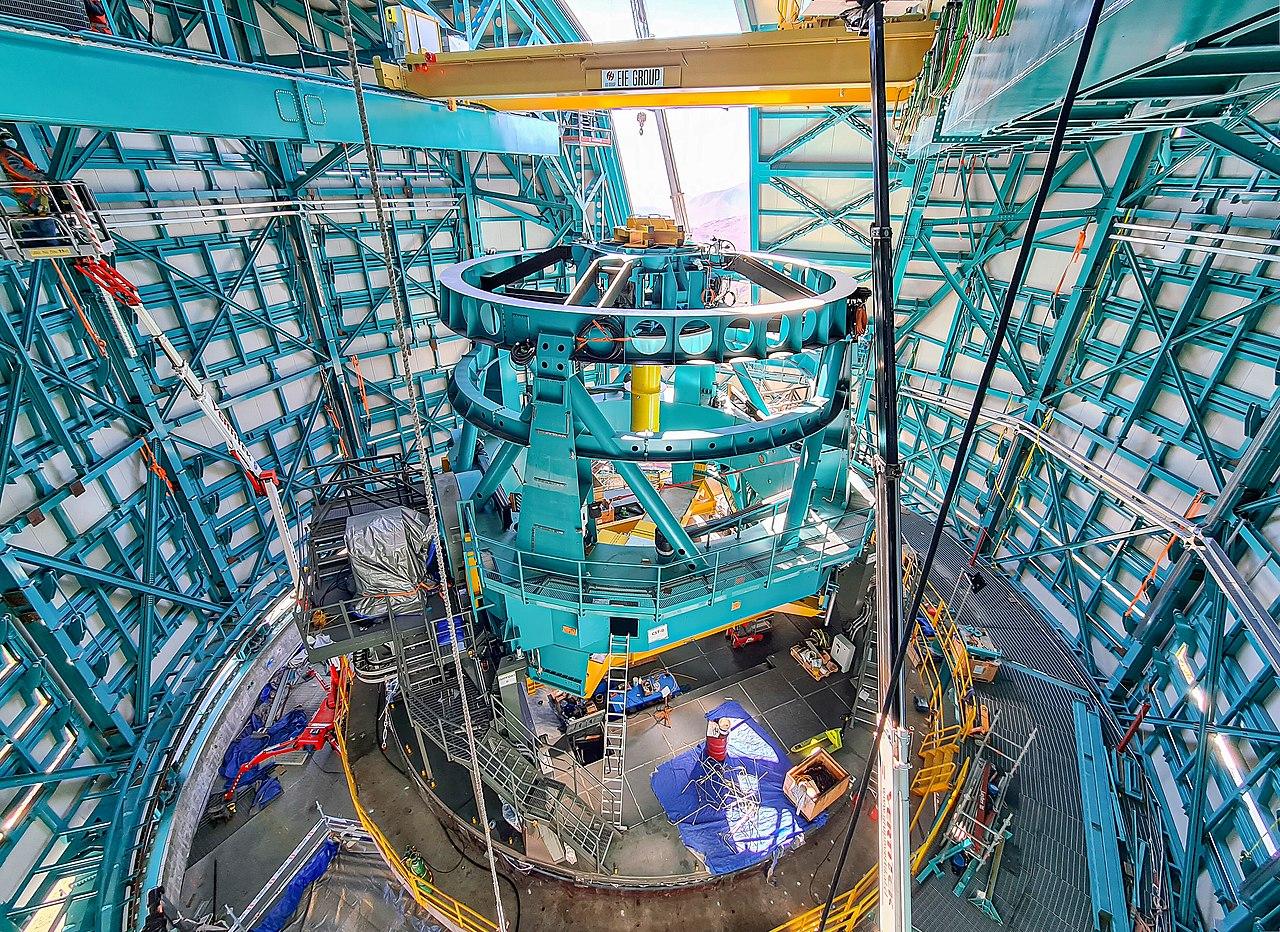 The inside of the Rubin Observatory’s telescope dome during construction. Credit: Rubin Observatory/NSF/AURA
