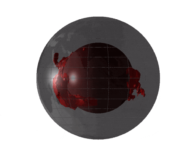 Diagram showing the two massive blobs inside Earth’s mantle now thought to be the remnants of Theia. Credit: Cottaar and Lekic/Live Science