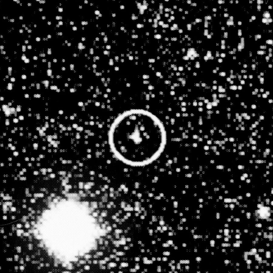 Discovery image of the Albion, the second known Kuiper Belt Object after Pluto. Credit: ESO/Alain Smette and Christian Venderriest