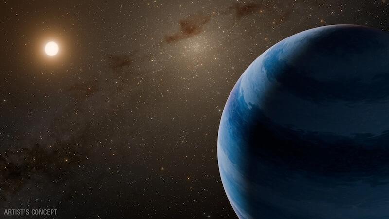 An artist’s illustration of what the planet being dragged through space by a speeding red dwarf might look like. Credit: NASA/JPL-Caltech/R. Hurt