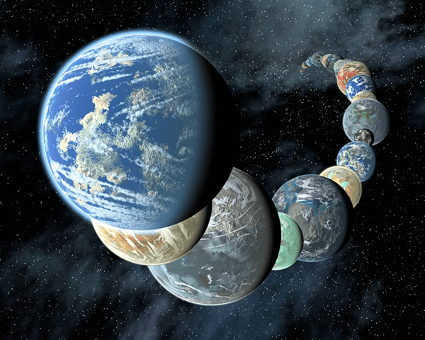 A series of artistic renditions of confirmed exoplanets. Credit: NASA/JPL-Caltech/R. Hurt