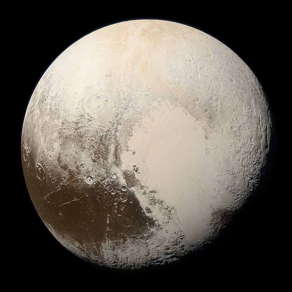 Pluto as seen by the New Horizons spacecraft in 2015. Credit: NASA/JHU-APL/SwRI/Alex Parker