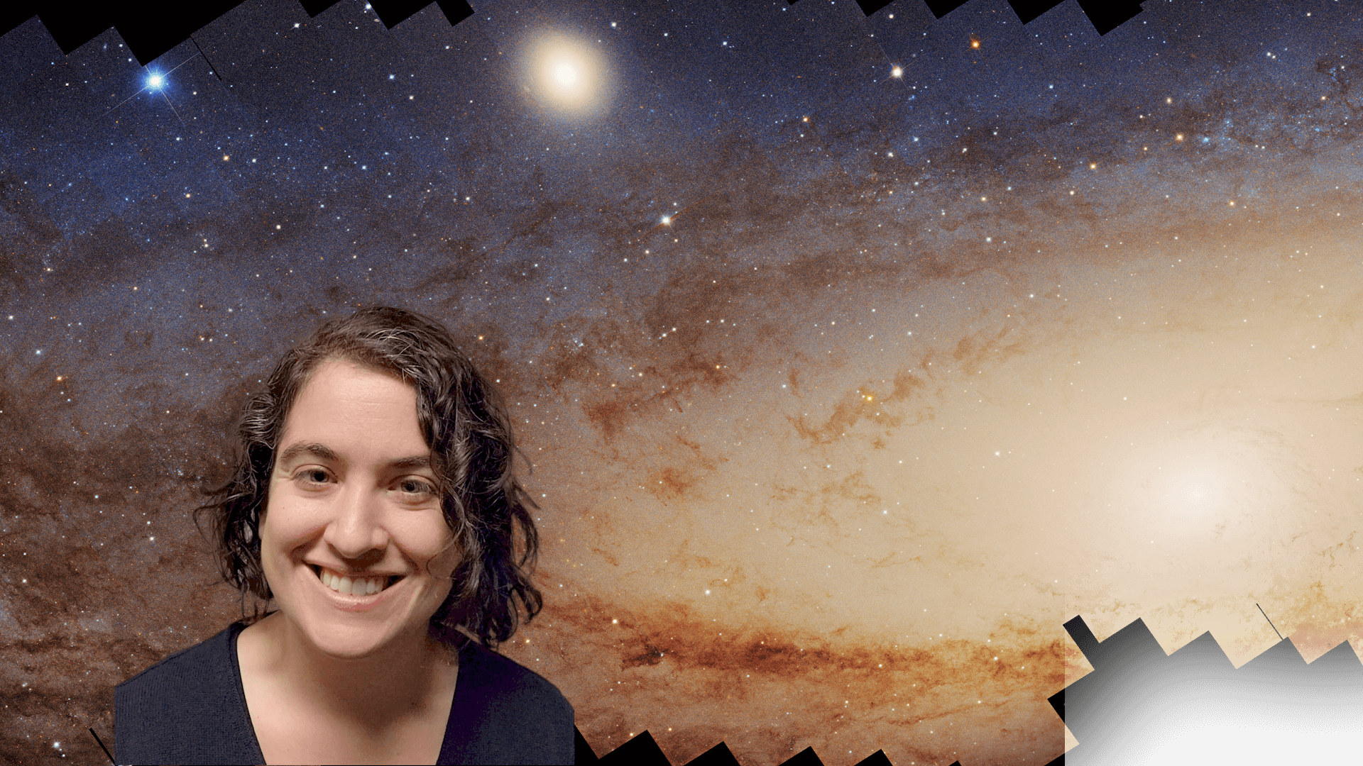 Talia with a picture of the Andromeda galaxy