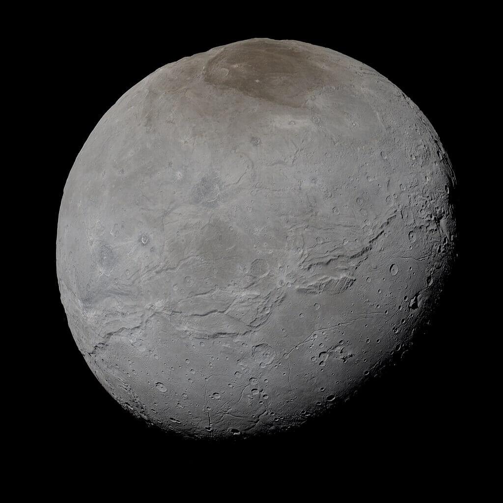 Charon, largest satellites of dwarf planet Pluto. Credit: NASA/JHUAPL/SwRI/Alex Parker