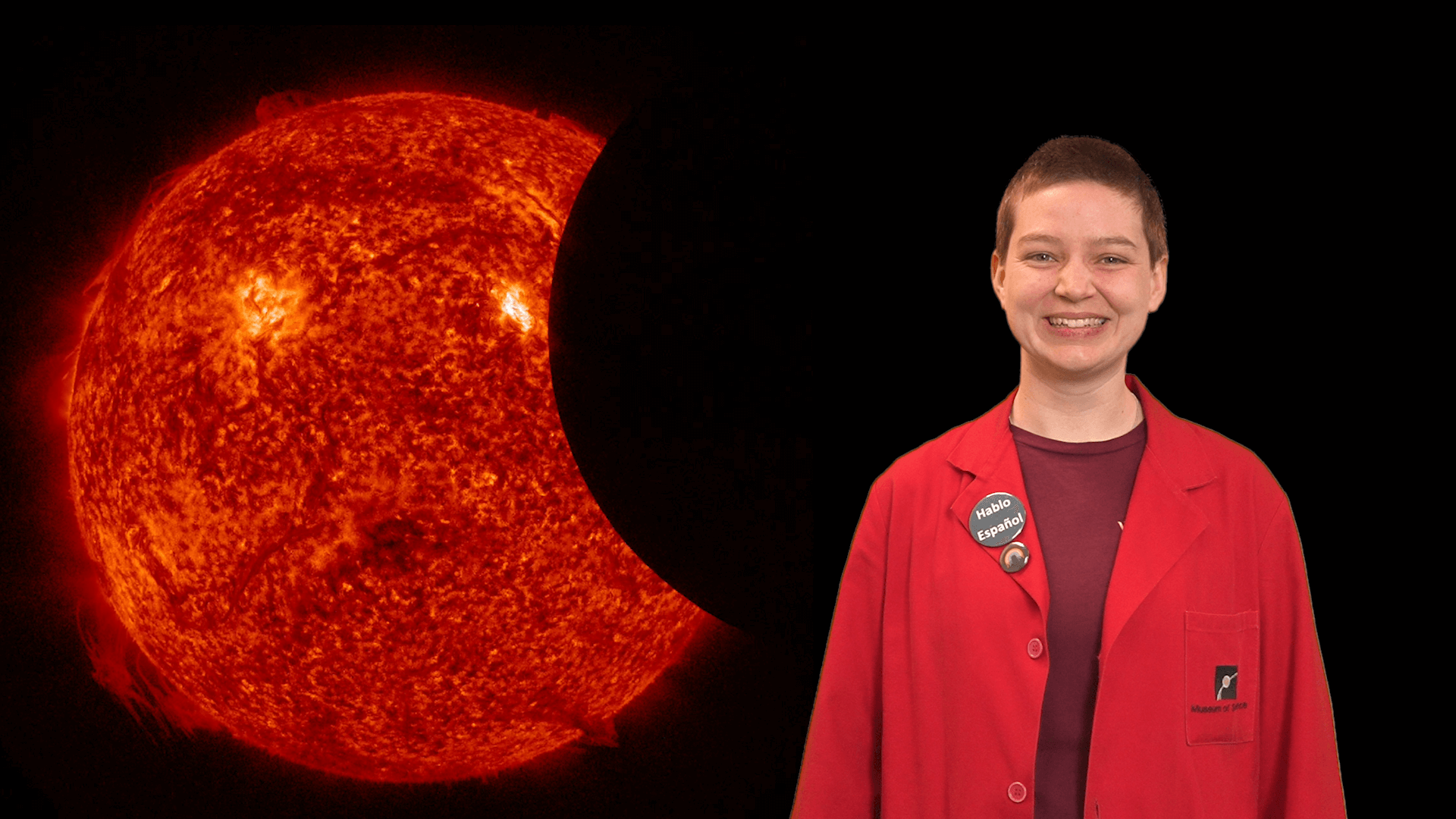 Georgia in front of the eclipse