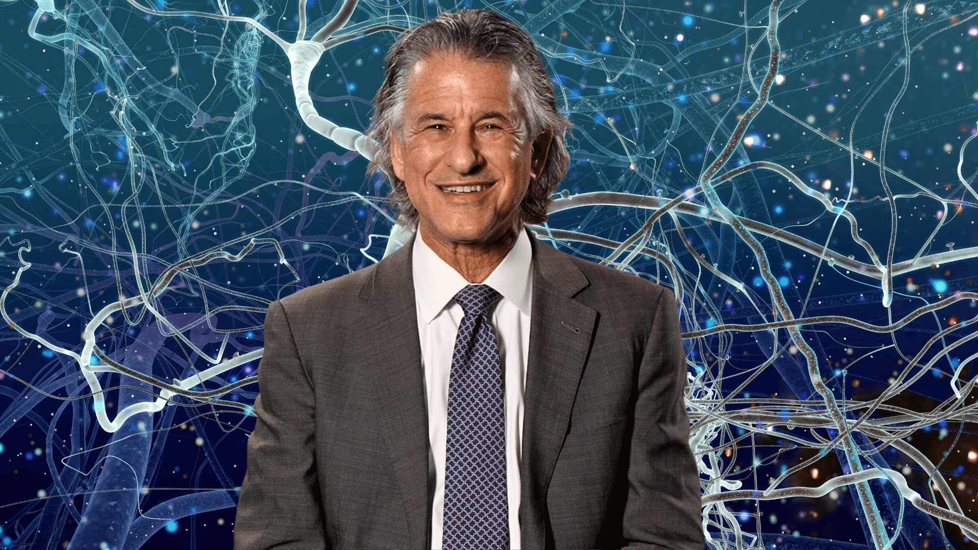 Daniel Levitian in front of neural connections