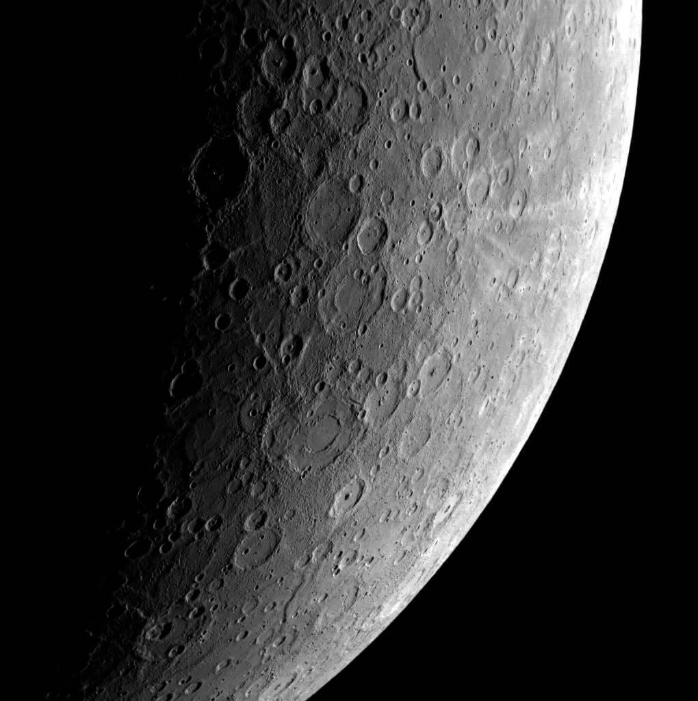 Mercury’s exosphere is far too faint to be seen by even the sharpest camera, including the one aboard the MESSENGER spacecraft that took this image. Credit: NASA/APL/ASU