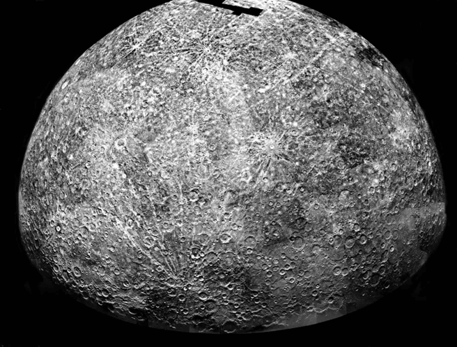 Mercury as seen briefly during the flyby of Mariner 10 in 1974. Credit: NASA