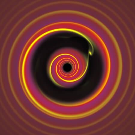 A simulation showing the interaction between a large planet and the materials of a protoplanetary disk in a still-forming solar system. Credit: Philip Armitage