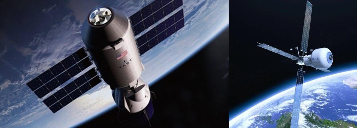 Artist renditions of the proposed private space stations Haven-1 (left) and Starlab (right). Credit: Vast Space/Nanoracks/Lockheed Martin/Voyager Space